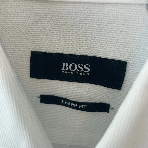 Custom made White Hugo Boss button up shirt 15.5 32/33 - Picture 2 of 5